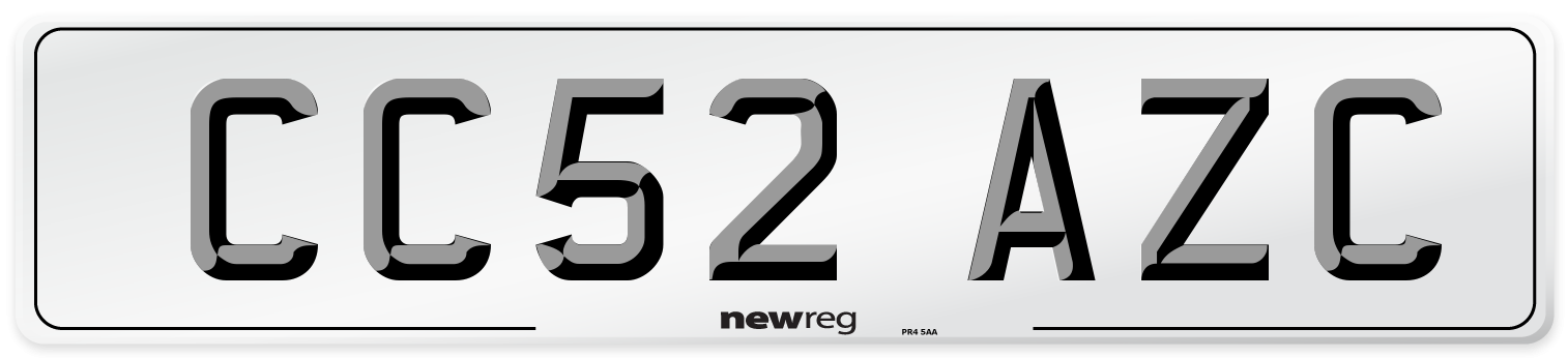 CC52 AZC Number Plate from New Reg